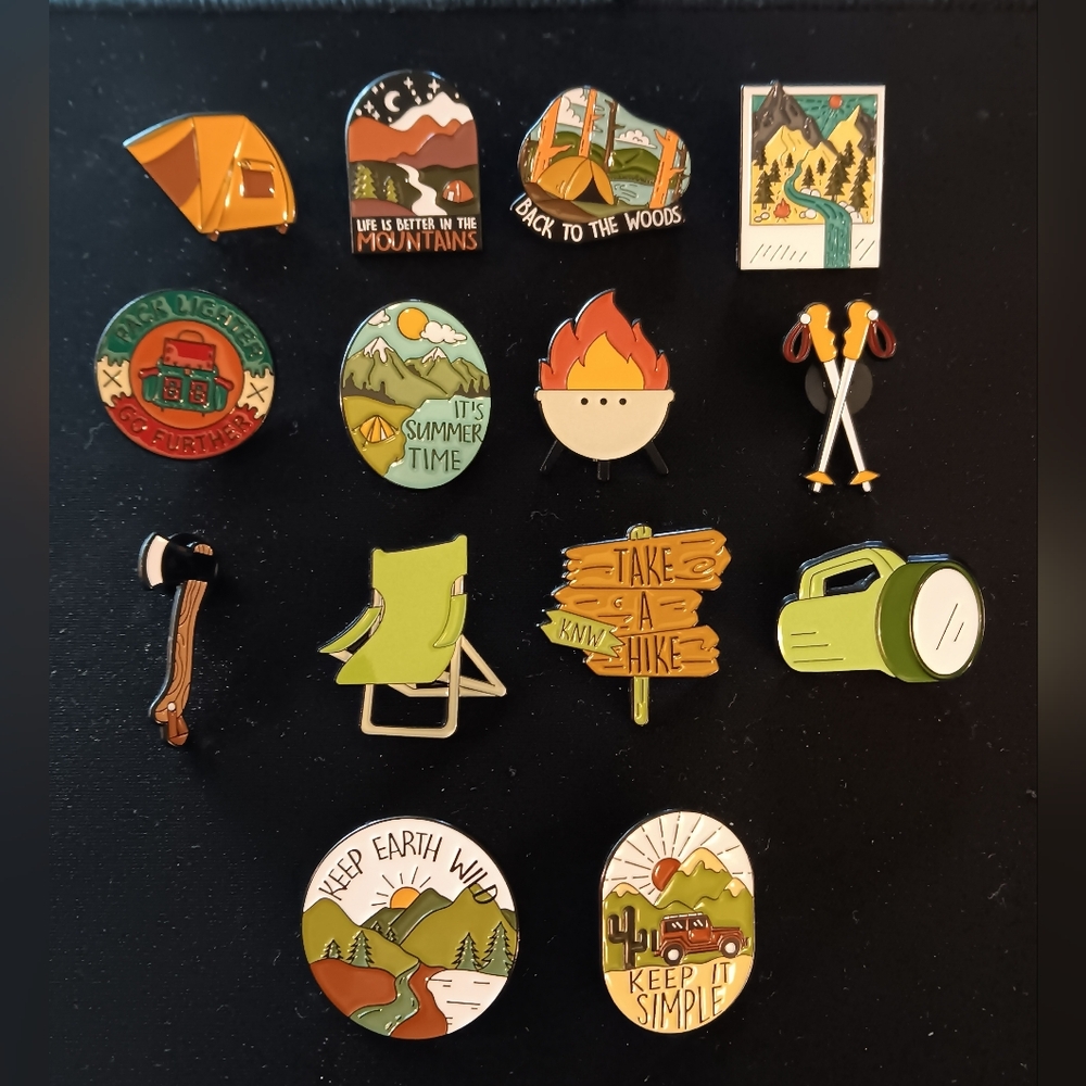 Set of 14 Nature/Outdoor Themed Enamel Pins ♡
